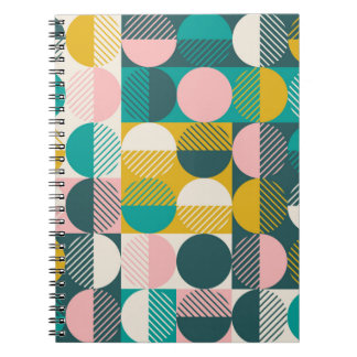 Caderno Espiral Padrão geométrico sem descontinuidades do abstrato