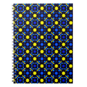 Caderno Espiral Padrão Geométrico Simétrico Abstrato