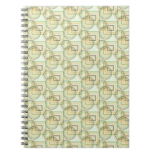 Caderno Espiral Padrão Geométrico Verde