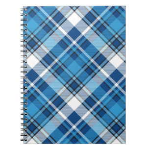 Caderno Espiral Padrão Geométrico Vintage Trendy Blue