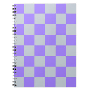 Caderno Espiral Padrão Gingham Verificado Roxo