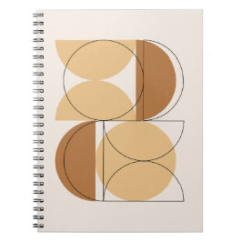 Caderno Espiral Padrão Golden Orbit de Meados do Século