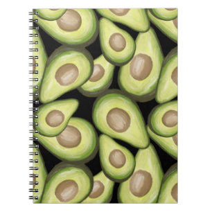 Caderno Espiral Padrão Gourmet Fresco Vegan Avocado