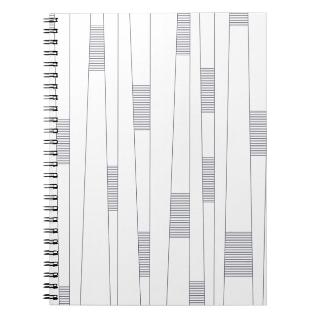 Caderno Espiral Padrão gráfico de linha simples, mínimo e moderno (Frente)