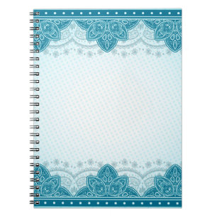 Caderno Espiral Padrão indiano oriental mandala paisley