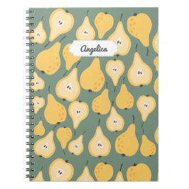 Caderno Espiral Padrão Invisível de Pear Amarelo Personalizável