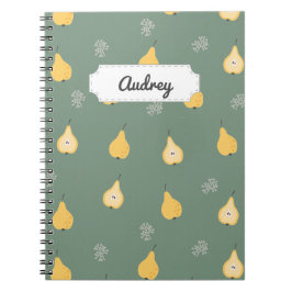 Caderno Espiral Padrão Invisível de Pear Amarelo Personalizável