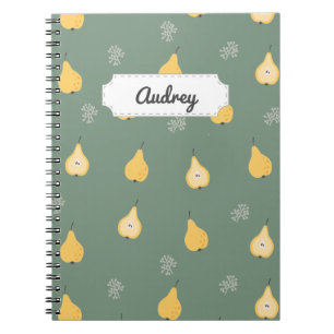 Caderno Espiral Padrão Invisível de Pear Amarelo Personalizável