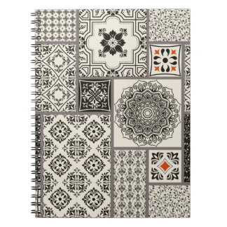 Caderno Espiral Padrão Islâmico do Azulejo da Potéria Majolica