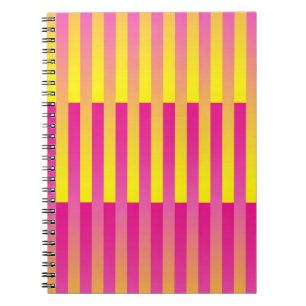 Caderno Espiral Padrão Laranja Amarelo Cor-de-Rosa Strike