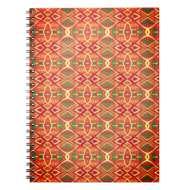 Caderno Espiral Padrão laranja e verde (Frente)