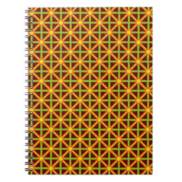 Caderno Espiral Padrão Laranja Verde e Amarelo Retroinspirado