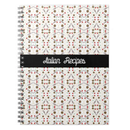 Caderno Espiral Padrão legal de espaguete de almôndegas