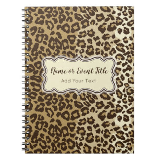 Caderno Espiral Padrão Leopard Elegante Personalizar Nome e Evento