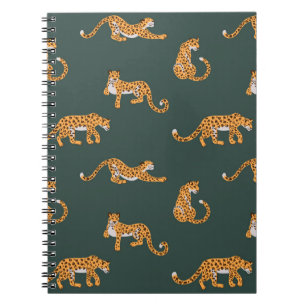Caderno Espiral Padrão leopardo, cor plana, design illustr sem co
