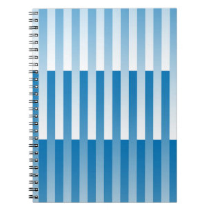 Caderno Espiral Padrão Listrado Azul Branco