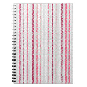 Caderno Espiral Padrão listrado pontilhado.