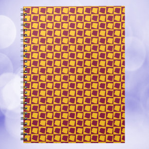 Caderno Espiral Padrão Marrom Dourado Xadrez do Arizona