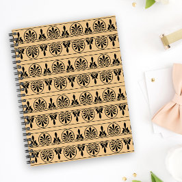 Caderno Espiral Padrão Mediterrâneo Árabe Grego Marrom