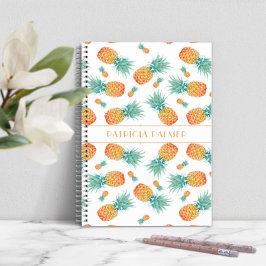 Caderno Espiral Padrão moderno de Fruta de abacaxi