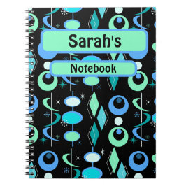 Caderno Espiral Padrão moderno do meio século