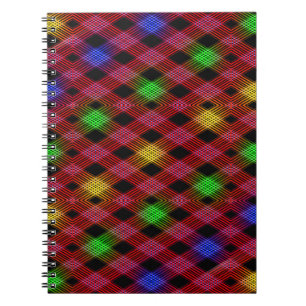 Caderno Espiral Padrão Multicolor De Verificação De Gingham