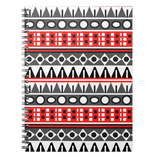 Caderno Espiral padrão nativo asteca (Frente)