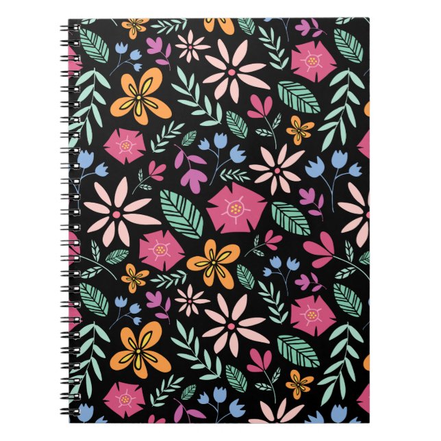 Caderno Espiral Padrão Natural Floral E Sem Glamor (Frente)