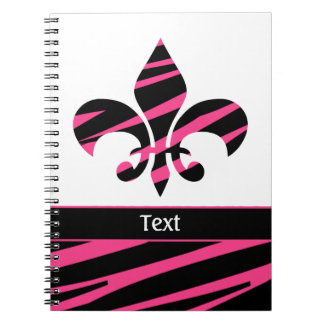 Caderno Espiral Padrão Negra Negra Negra Negra-Rosa de Lis Zebra