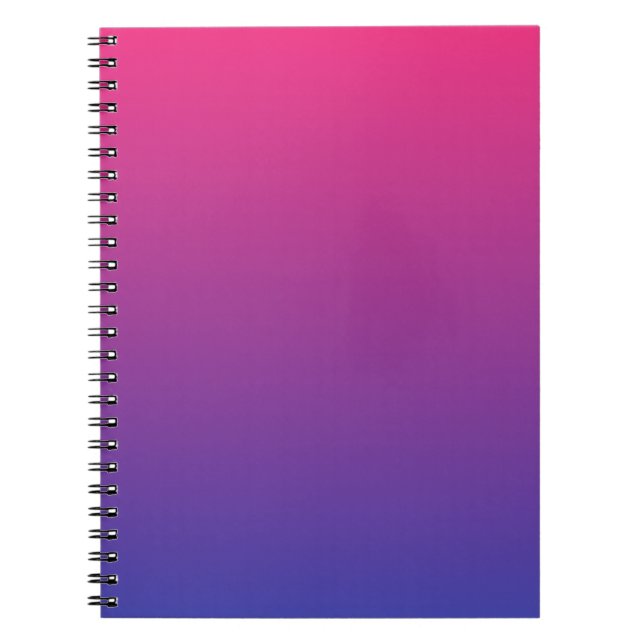 Caderno Espiral Padrão Ombre Rosa e Roxo (Frente)