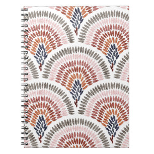Caderno Espiral Padrão ondulado sem costura. Seigaiha design em po