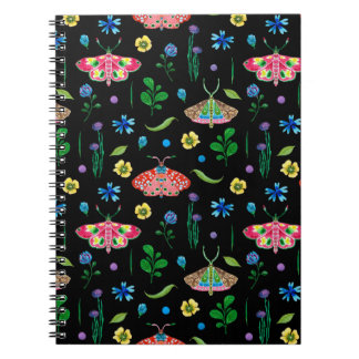 Caderno Espiral Padrão perfeito brilhante com borboleta multicolor
