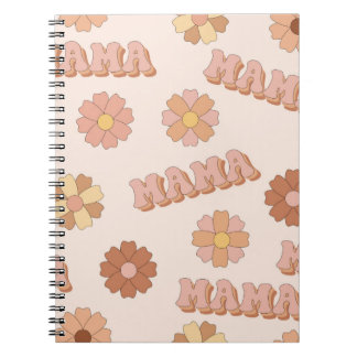 Caderno Espiral Padrão perfeito da mãe Hippie. Fundo de Groovy. M