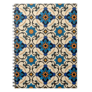 Caderno Espiral Padrão perfeito de vinheta. Ornamento étnico color