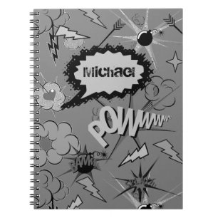 Caderno Espiral Padrão Personalizado de História em Quadrinhos Ret