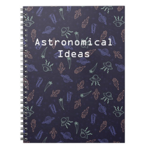 Caderno Espiral Padrão Personalizável de Espaço de Portas Periw