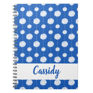 Caderno Espiral Padrão Pom De Cheerleader Azul