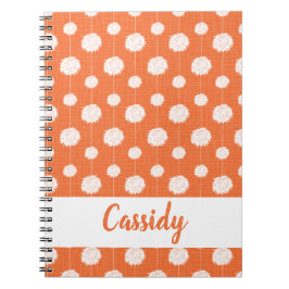 Caderno Espiral Padrão Pom De Cheerleader Laranja