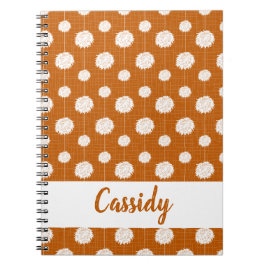 Caderno Espiral Padrão Pom De Cheerleader Laranja Queimado