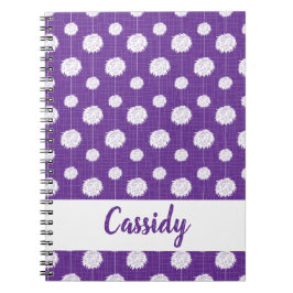 Caderno Espiral Padrão Pom Pom De Cheerleader Roxo
