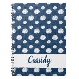 Caderno Espiral Padrão Pom Pom Do Cheerleader Azul Do marinho