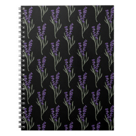 Caderno Espiral Padrão Preto do Notebook lavanda