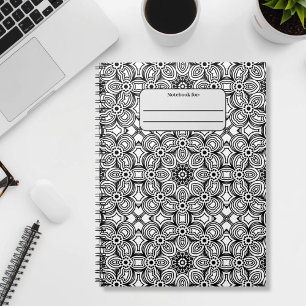 Caderno Espiral Padrão preto e branco