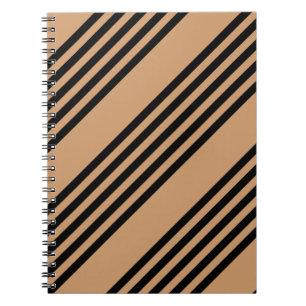 Caderno Espiral Padrão preto e bronzeado de cinco faixas