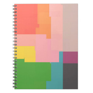Caderno Espiral Padrão quadrado multicolorido