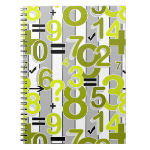 Caderno Espiral Padrão retro brilhante de matemática aritmética co