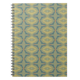 Caderno Espiral Padrão Retro Vintage Esverdeado