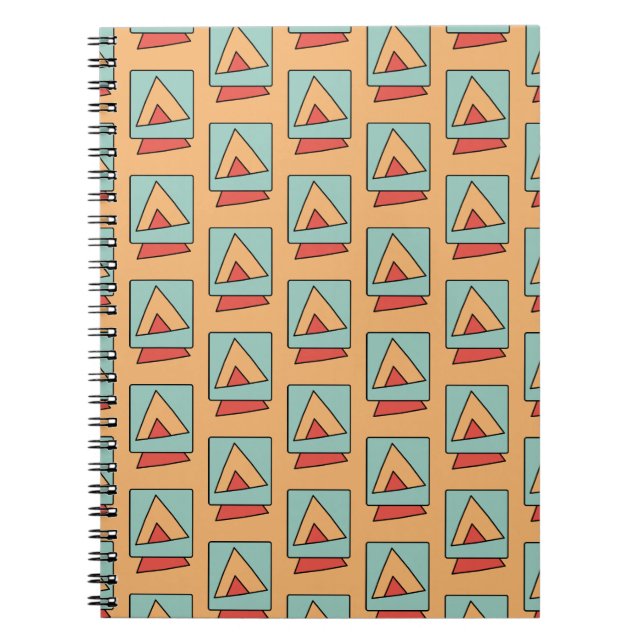 Caderno Espiral Padrão Retrô Vintage Excêntrico (Frente)