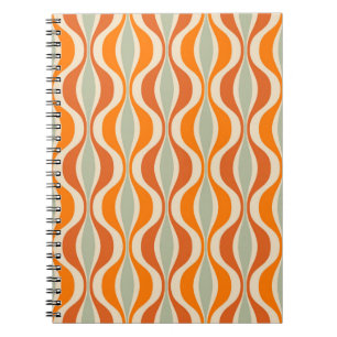 Caderno Espiral Padrão retroperfeito do 50 e 60s. Seaml