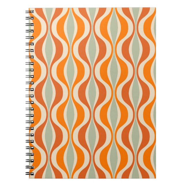 Caderno Espiral Padrão retroperfeito do 50 e 60s. Seaml (Frente)